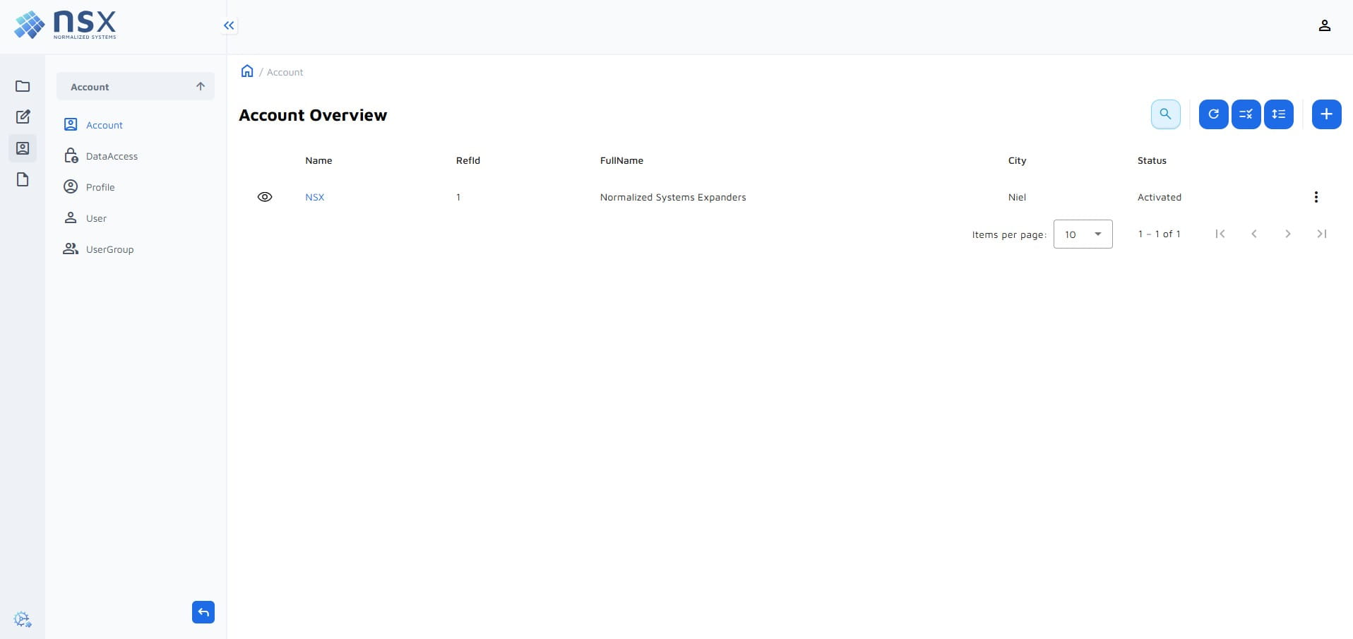 Account component