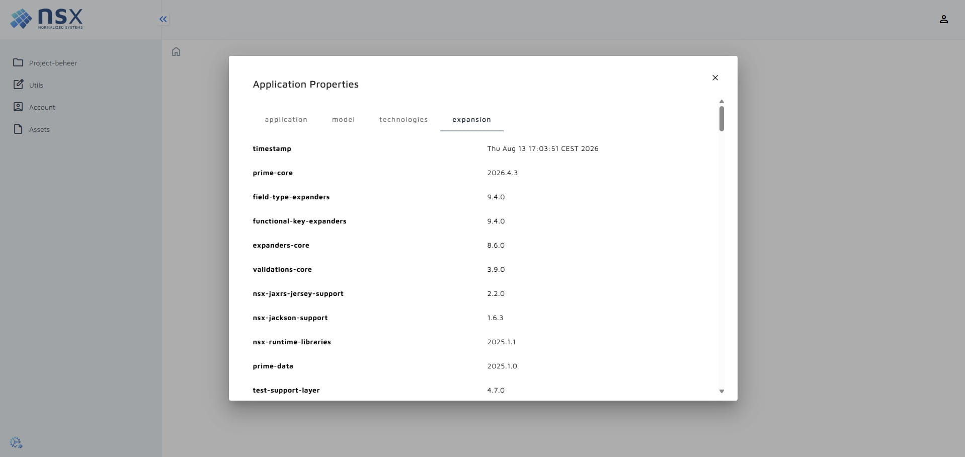Application properties